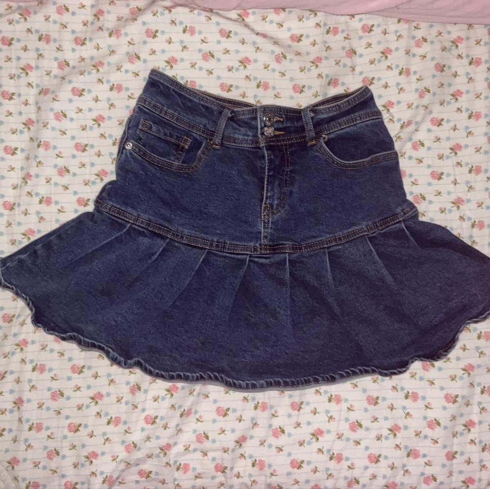 Wild Fable Dark Blue A-Line Denim Skirt